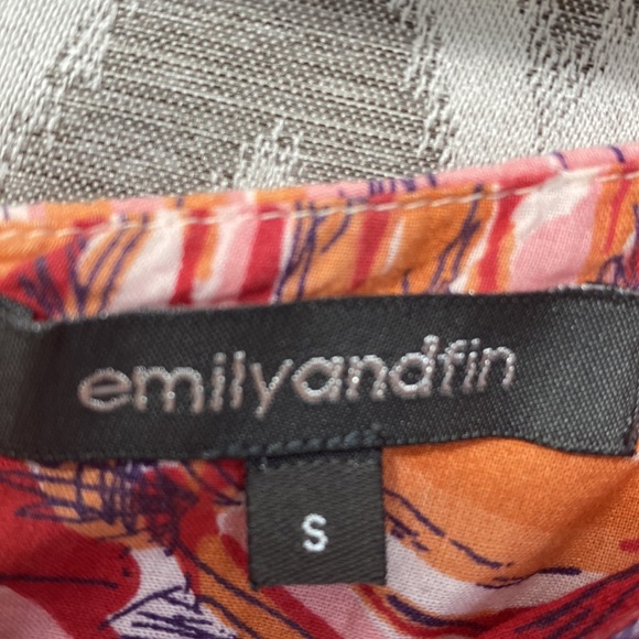 emilyandfinn Anthropology Dress Rose Floral Fully Lined Cotton Dress Small - Picture 5 of 6